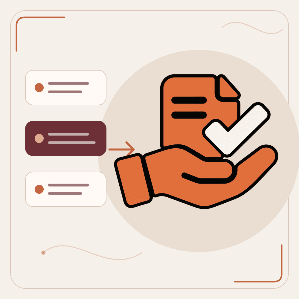 Three routine tasks lead to a human review and approval point.
