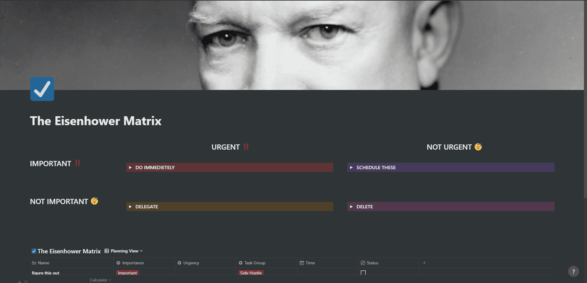 Eisenhower Matrix product screenshot