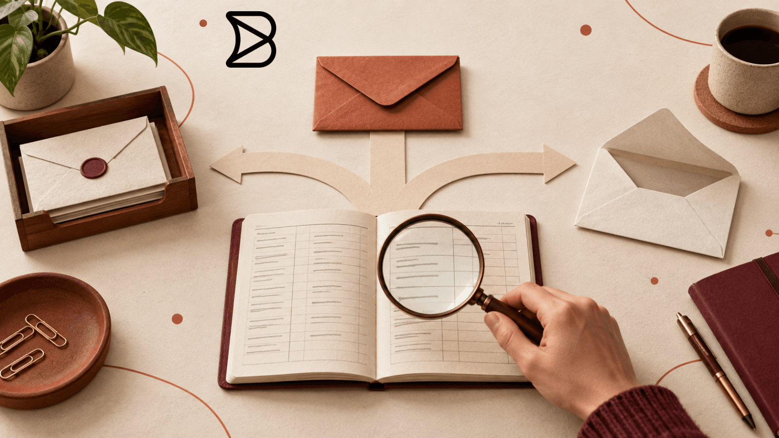 A person inspects a destination ledger before choosing between two paths for an interrupted request.