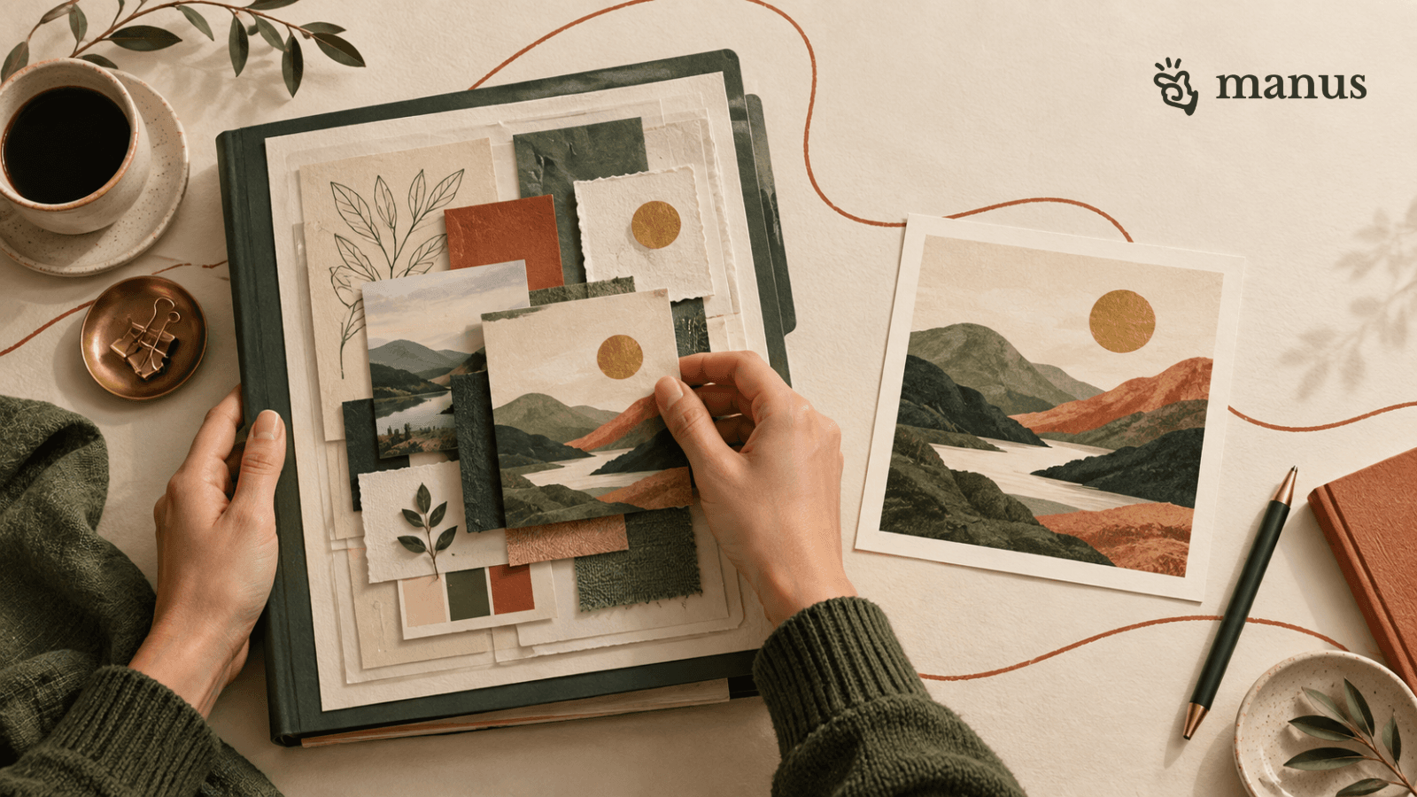 Editorial illustration of hands preserving a layered source project while preparing a separate finished export.