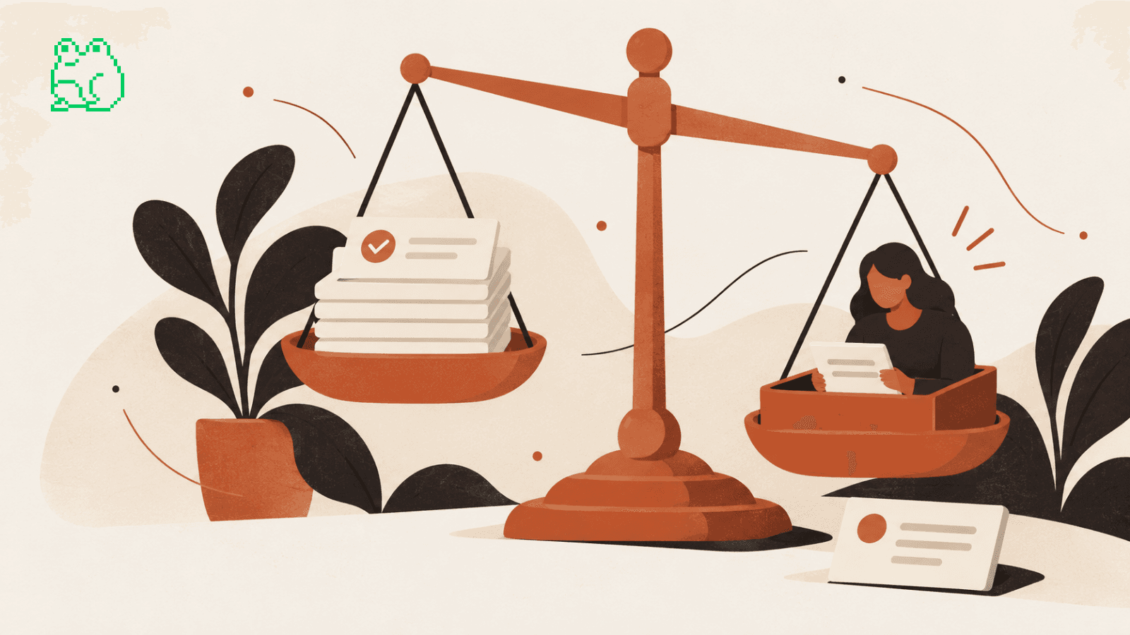 A balance compares reviewed cases with the work reaching a human fallback queue.
