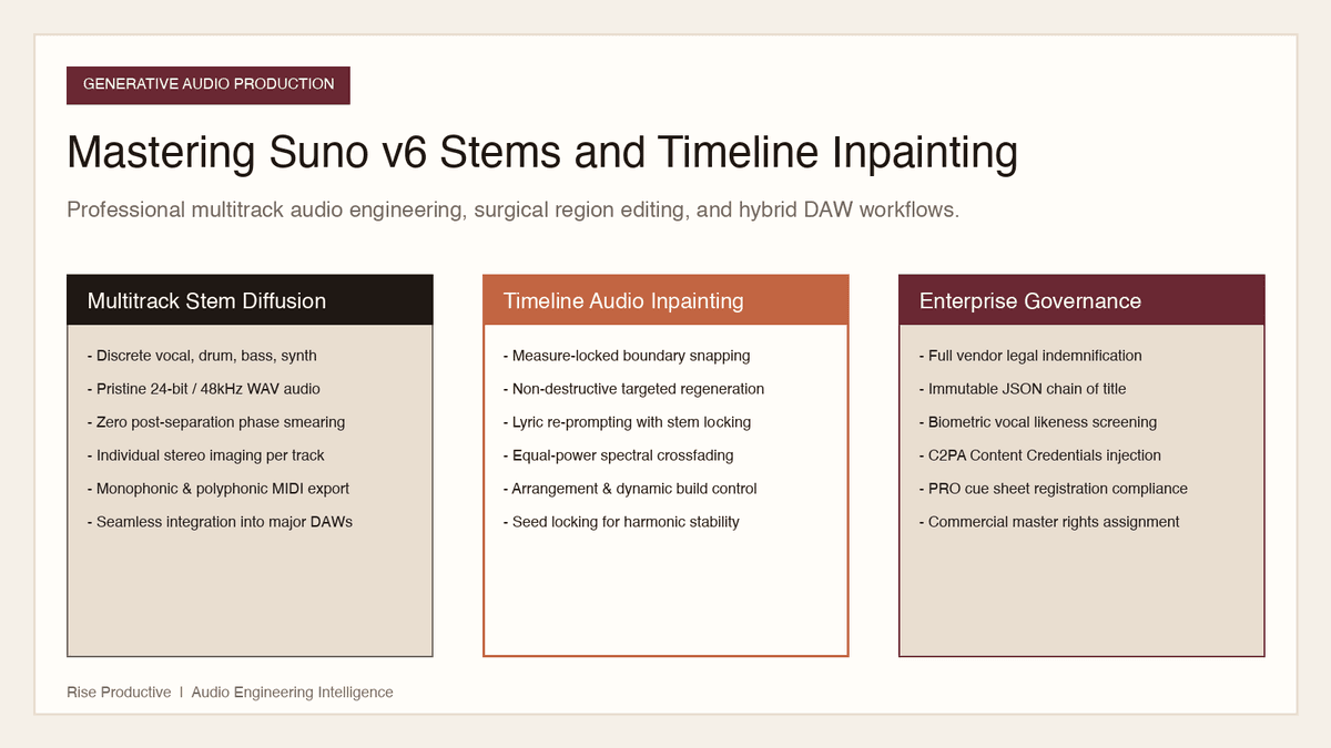 Mastering Suno v6 Stems and Timeline Inpainting Card
