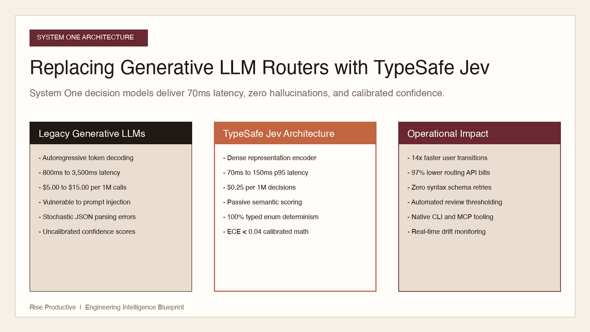 Replacing Generative LLM Routers with TypeSafe Jev Card